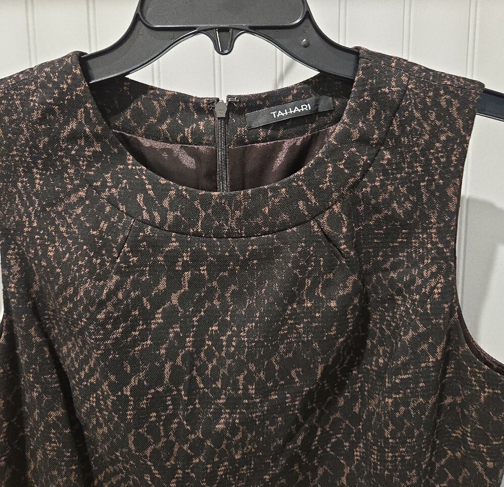 Tahari Sleeveless Textured Sheath Dress - Picture 2 of 6